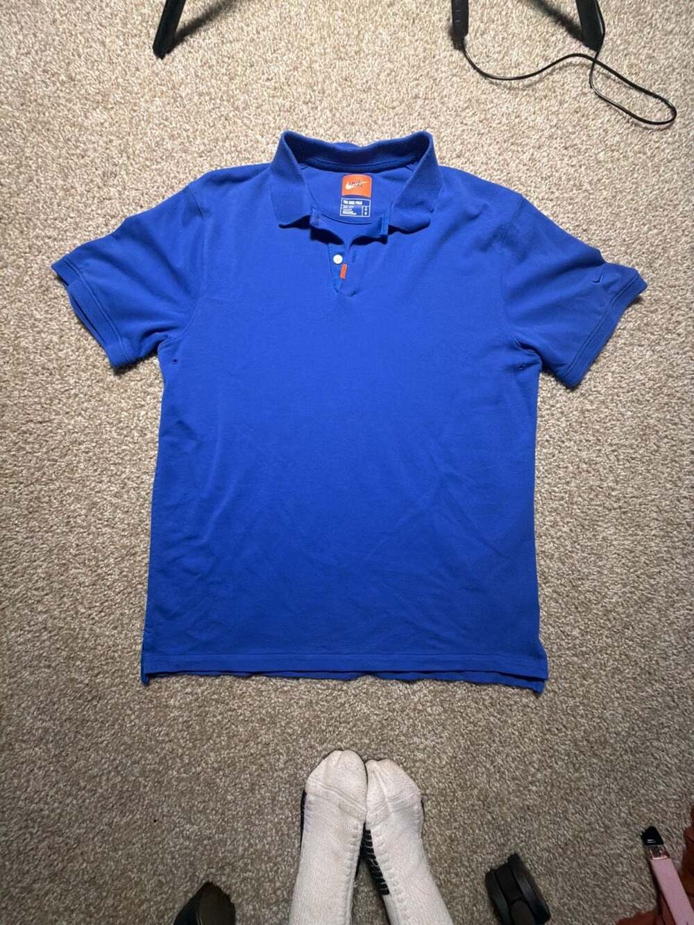 Nike The Nike Polo Dri-Fit Size M Blue Short Sleeve Golf Shirt